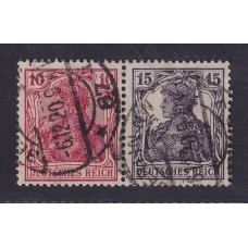ALEMANIA 1917 ESTAMPILLAS SE-TENANT ZUSAMMENDRUCKE USADA QUE ES MUCHO MAS ESCASA MI RARA MI W12 RARA 60 EUROS